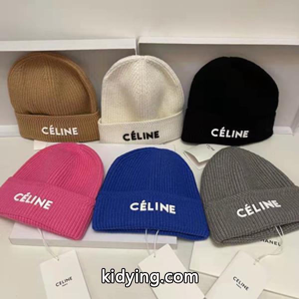個性を表現出来るCELINE セリーヌ偽物ニット帽 男女兼用 カラー豊富 ストレッチ性 絶対にオシャレに見える-0