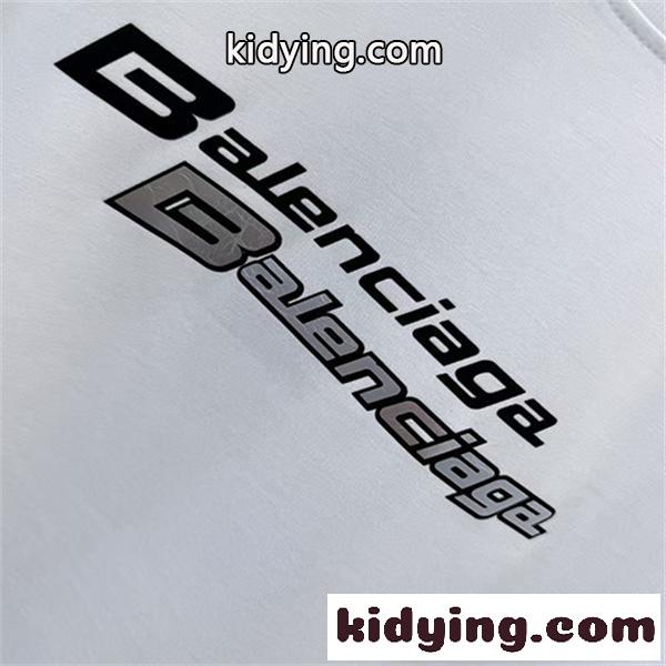 ビビッドピンク 半袖Tシャツ BALENCIAGA バレンシアガ コピー ダブルロゴプリント クルーネック ゆったりシルエット メンズカジュアル-9