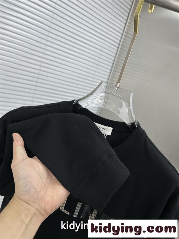 話題 ブラック ロゴデザイン ミニマル 快適 CELINE セリーヌ コピー 長袖Tシャツ-8