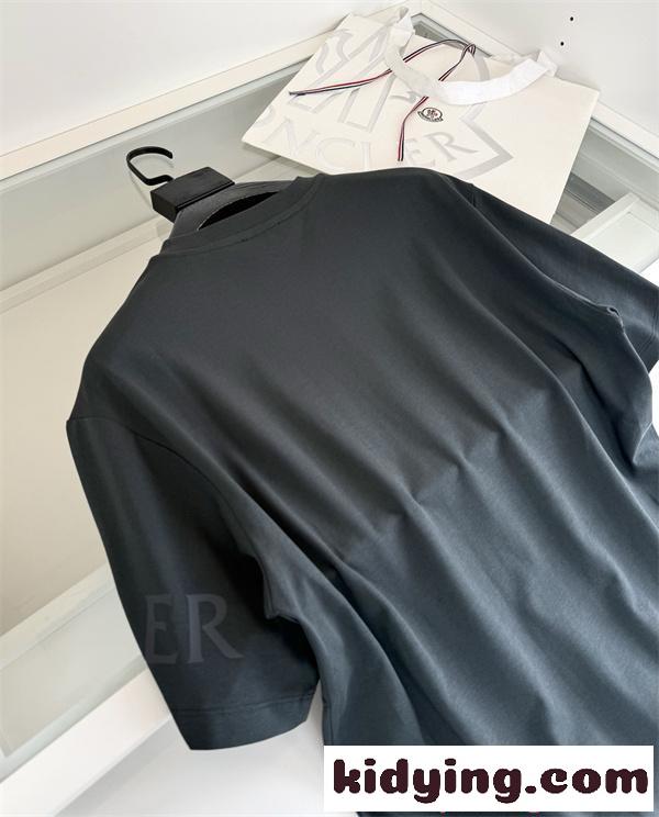 Moncler コピー モンクレール 半袖Tシャツ メンズ ロゴプリント クルーネック ゆったりシルエット 高品質コットン 春夏新作 定番カジュアル-5