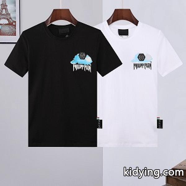 PHILIPP PLEIN 激安 シンプルなロゴTシャツ フィリッププレイン コピー メンズ 大人っぽい 半袖トップス-0