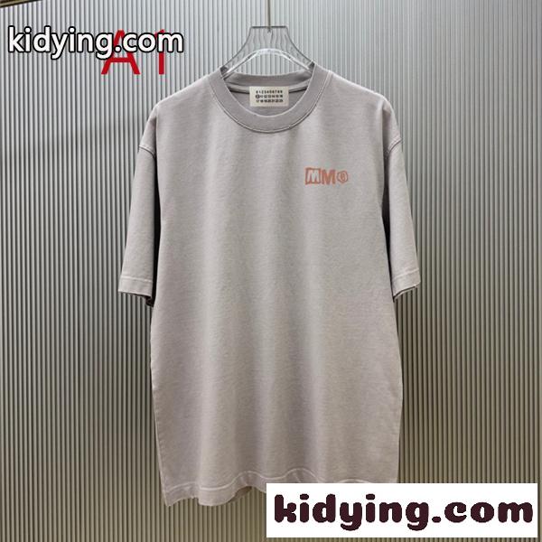 ワンポイントロゴ ニュートラルカラー リラックススタイル MAISON MARGIELA メゾンマルジェラ コピー コットンTシャツ 日常コーデ-0