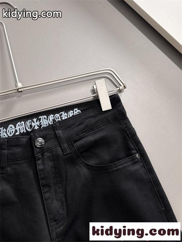CHROME HEARTS  モード ブラックジーンズ 背面クロス装飾 個性派 ストリート クロムハーツ スーパーコピー-4