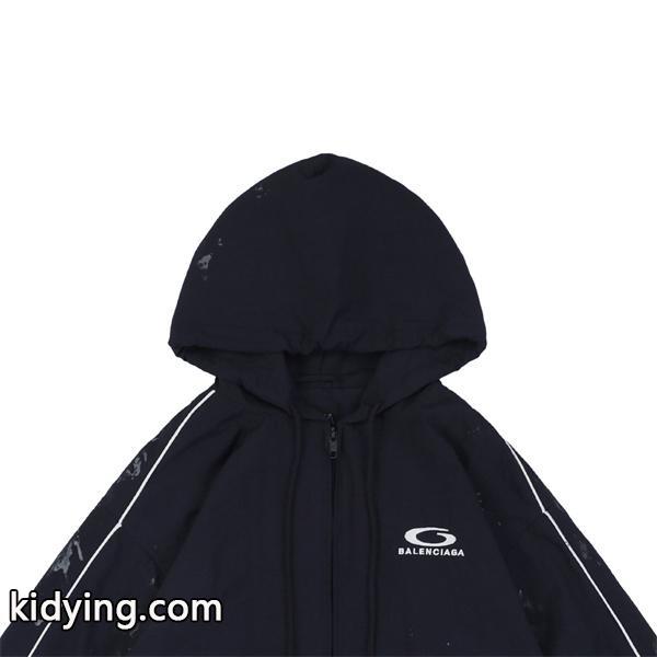 バレンシアガ 偽物 フードジャケット ヴィンテージ加工 スプラッシュデザイン 高品質 アウター BALENCIAGA-1