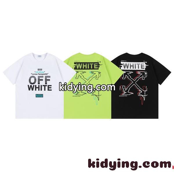 春夏新作Off-Whiteオフホワイトスーパーコピーの絵画をプリントされたメンズのクルーネック半袖Tシャツ-0