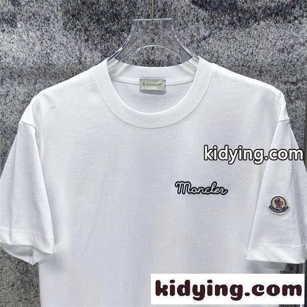 筆記体ロゴ 袖ワッペン クリーンデザイン MONCLER モンクレール コピー 半袖Tシャツ 上質カジュアル-3