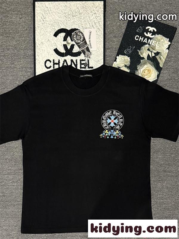 クロスプリント Tシャツ  クロムハーツ コピー CHROME HEARTS メンズ レディース 半袖トップス カラークロス ロゴデザイン ストリート-1