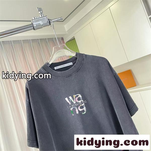Alexander wang プリント Tシャツ ミニロゴデザイン アレキサンダーワン コピー 韓国ストリート 夏ファッション-3