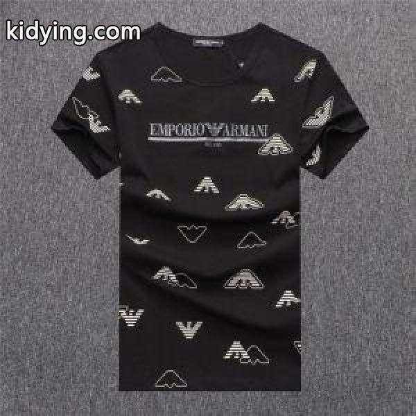 驚きの破格値新品通気性吸汗性ｔシャツ半袖ARMANIアルマーニ t シャツ 激安機能性アイテムブラックホワイト赤色-0