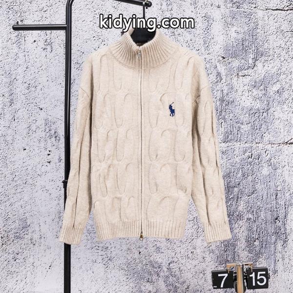 秋冬定番 ベージュ ニット カーディガン 立ち襟 上品 Polo Ralph Lauren ポロ ラルフローレン コピー-0