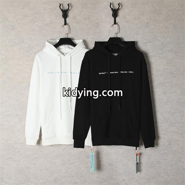 Off-White オフホワイト コピー アート感際立つ ハンドドロー風 クロス バックプリント パーカー-1