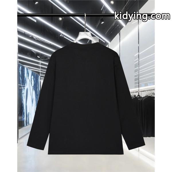 ホワイト 縦ロゴ ロングスリーブ T シャツ サンローラン SAINT LAURENT コピー 秋冬日常シンプル定番-2