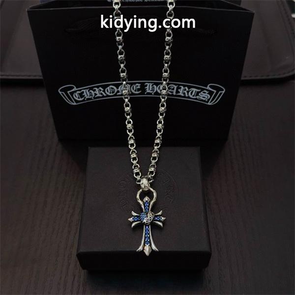 2026新登場 ブルーストーンクロス CHROME HEARTS クロムハーツ コピー ネックレス 上質-0
