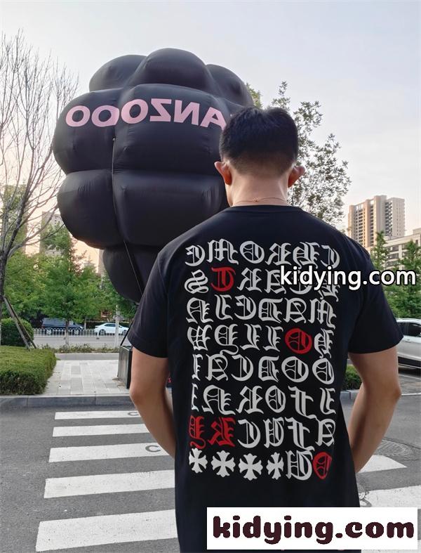 半袖Tシャツ クロムハーツ コピー メンズ レディース 胸ポケット風プリント オーバーサイズ 白 黒 ペア 夏  Chrome Hearts-1