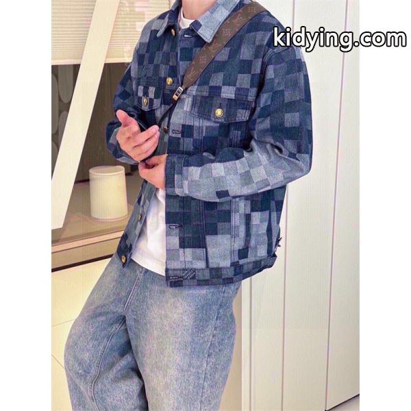 2026新作 トレンド チェック LOUIS VUITTON ルイヴィトン コピー デニム ジャケット 防風-7