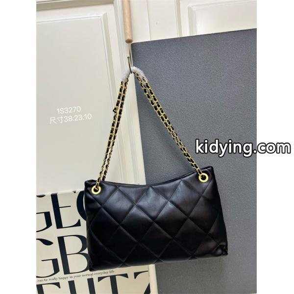 ブラックレザー ダブルポケット CHANEL シャネル ショルダーバッグ コピー レディース ユーティリティ-1
