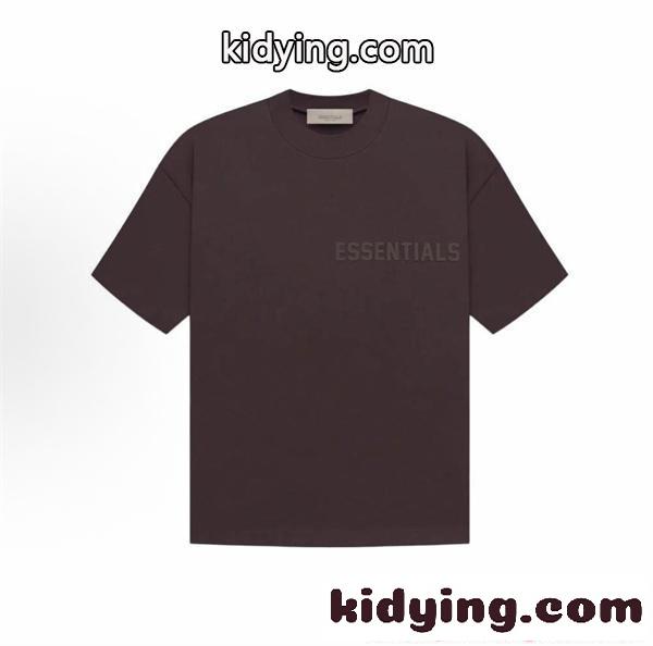 ESSENTIALS 半袖Tシャツ ブラウン シンプル エッセンシャルズ コピー 上品 無地見え モード 大人カジュアル-0