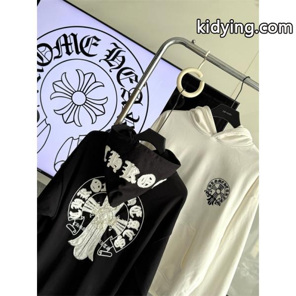 クロムハーツ Chrome Hearts コピー 存在感クロスプリント 裏起毛 パーカー 個性演出 トレンド注目-1