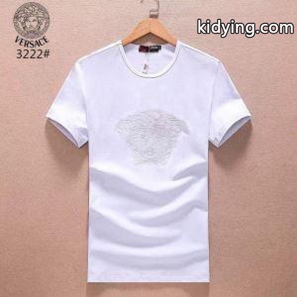 シンプルヴェルサーチ半袖ＴシャツVERSACE通販刺繍ロゴＴシャツクールネックインナートップス３色可選-2