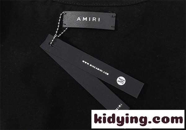 アミリ AMIRI コピー Tシャツ メンズ フラワーロゴ プリント 半袖 クルーネック ブラック アートデザイン ストリート系-6