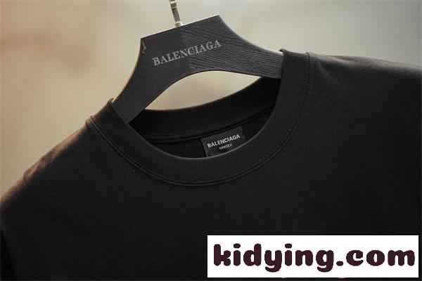 BALENCIAGA 半袖Tシャツ 刺繍 ワンポイント バレンシアガ 偽物 洗練 ベーシック 上品 快適-8