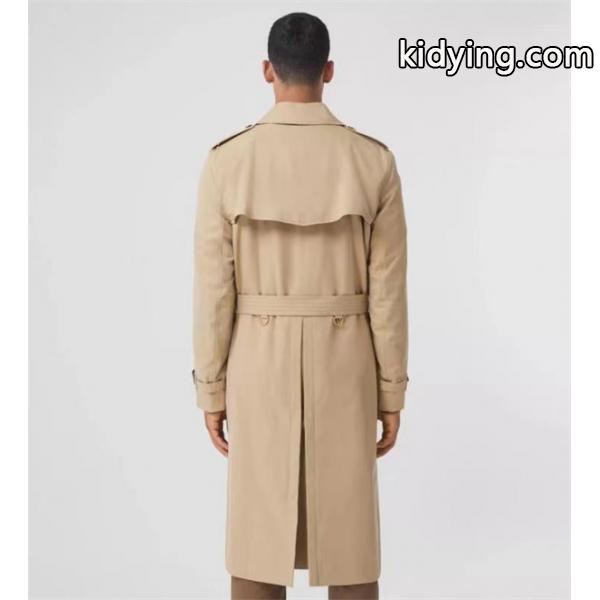 BURBERRY 激安 メンズ 2025新作 ロングトレンチコート ケンジントンフィット 英国製ギャバジン 細身シルエット ビジネス&カジュアル対応-2