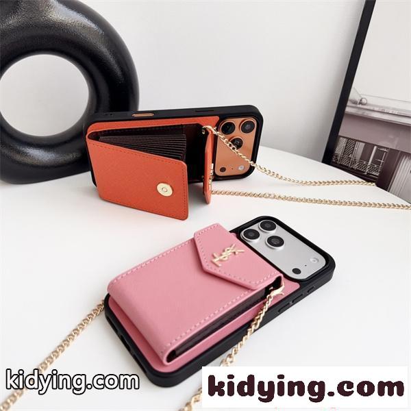 サンローラン コピー スマホケース チェーン付き カード収納 YSL ショルダータイプ おしゃれ 高級感c-6