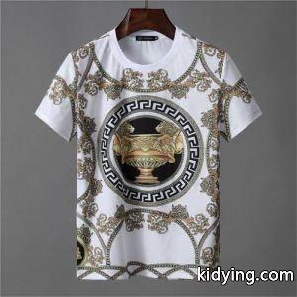 新作入荷品質保証薄手涼しい使いやすい柔らかいｔシャツホワイトブラックVERSACEヴェルサーチ スーパー コピー-1