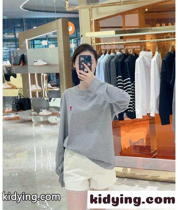 AMI PARIS アミ パリス コピー 2026新作 大人気 シンプル ミニロゴ 柔らか 快適 長袖Tシャツ-6