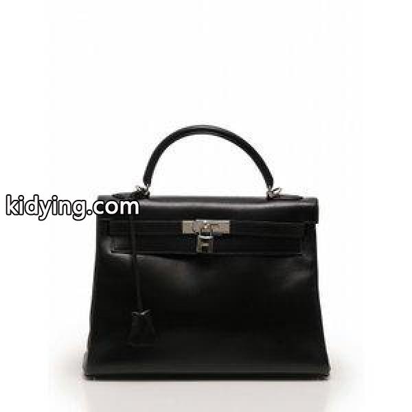 エルメス HERMES ハンドバッグ ケリー 32 ボックスカーフ 黒 ブラック シルバー □G刻印 内縫い ボックスカーフ 保存袋 カデナ付き レディース【中古】 :114-201801151380:ブランド古着販売のベクトル - 通販ショッピング-0