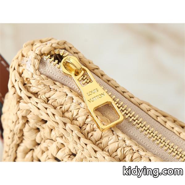 ムーンシェイプ Louis Vuitton 草編みロゴプレート ルイヴィトン ショルダーバッグ 偽物 レディース ユニーク-6