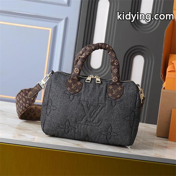 LOUIS VUITTON ルイヴィトン コピー 魅力人気 2025新作 ダークグレー デニム調 ボストンバッグ-0