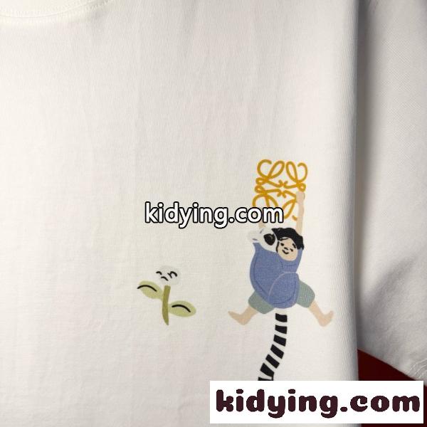 LOEWE ロエベ アナグラム キャラクタープリントTシャツ 高密度コットン 立体表現 デイリー カジュアル 売れ筋 ユニセックス-3