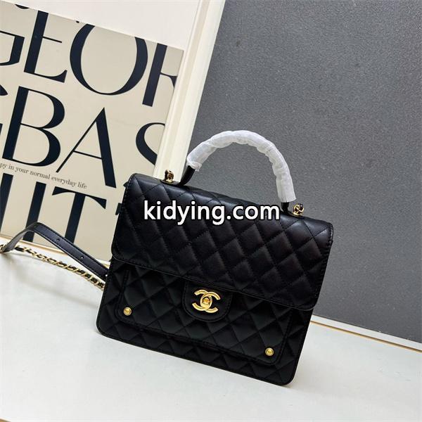 Chanel 冬の魅力 ブラック ダイヤ柄縫製 チェーンアクセント シャネル スーパーコピー ハンドバッグ-0