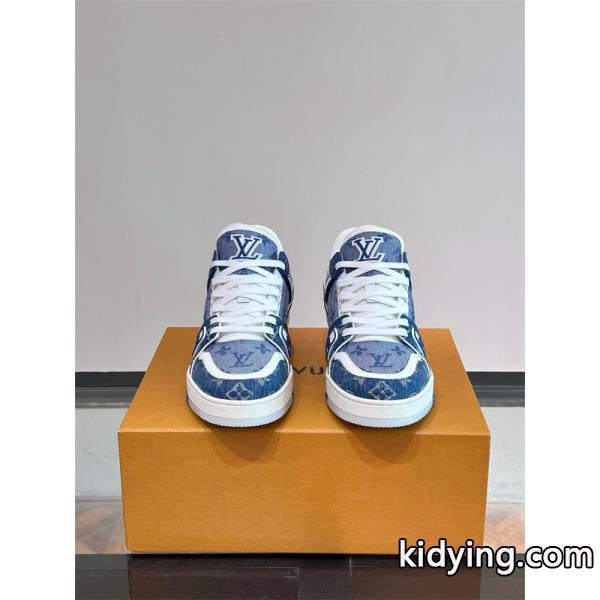 Lv Trainer❤2026トレンドルイヴィトンスニーカーコピー人気ランキングブルー色カジュアルシューズ-1