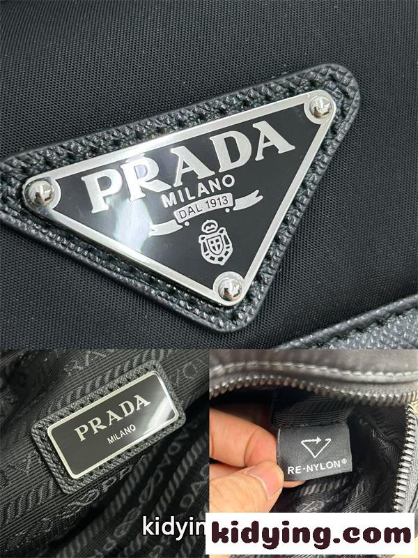 ショルダーバッグ PRADA コピー バッグ 本革 トライアングルディテール プラダ ブラック 取り外しミニポーチ付き 軽量 防水風-3