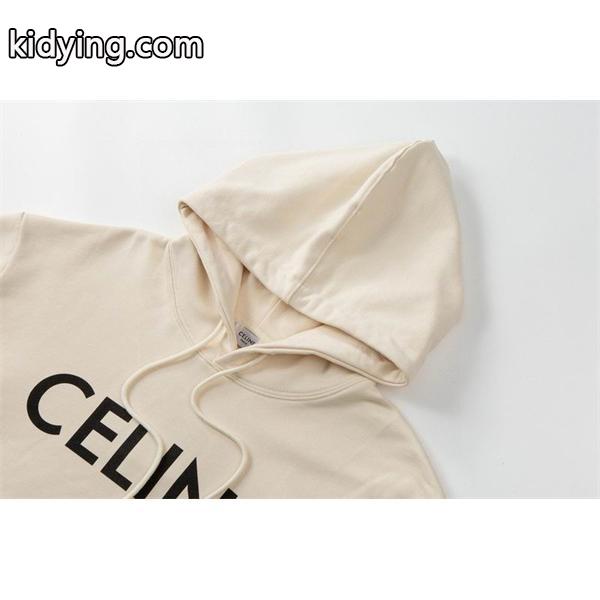柔らかで着心地抜群 セリーヌ CELINE スーパーコピー 2025秋冬新作 ロゴプリント フーディ パーカー-1