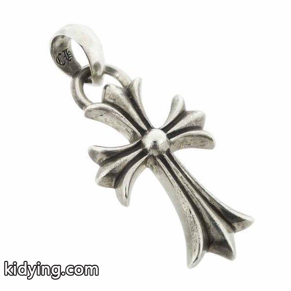 クロムハーツ/CHROME HEARTS スモールCHクロス Wベイル ネックレス トップネックレスサイズ感 メンズ シルバー 通販-0