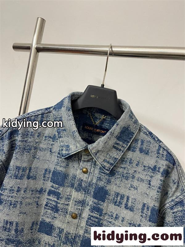 2026大人気ルイビトンコピーLOUIS VUITTON☆☆1AJC88デニム ショートスリーブシャツ-2