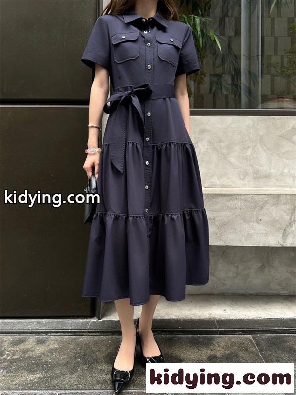 上質フェミニン ティアードロングワンピース 軽やか素材 DIOR ディオール コピー ワンピース きれいめスタイル 都会的モード感-6