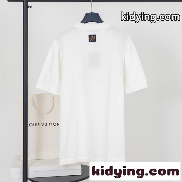 LOUIS VUITTONコピー 2026新作 ハンドサイン刺繍ニットTシャツ 半袖 クルーネック カジュアル-2