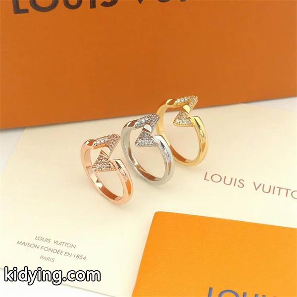 イニシャルアクセント スリムバンド  ルイヴィトン ユニセックス コピー指輪 LOUIS VUITTON-0