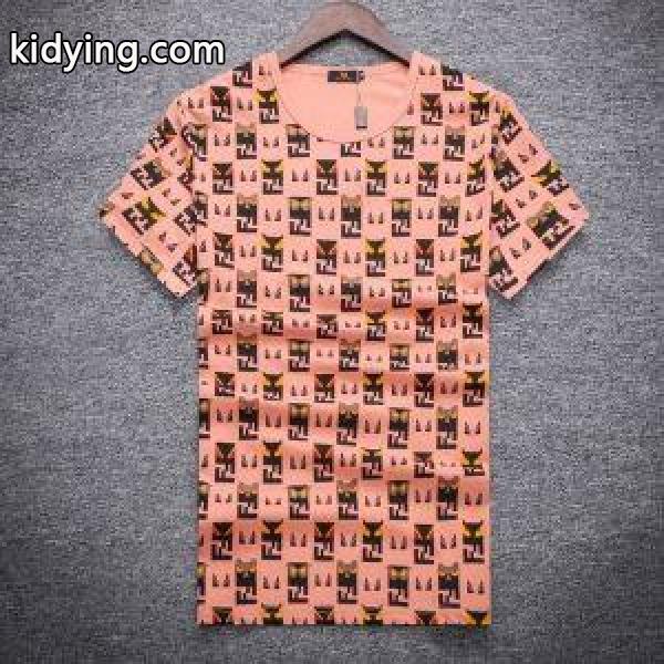 人気注目のアイテムFENDIフェンディｔシャツコピーのメンズクルーネック半袖Tシャツブラック、ホワイト、ピンク3色-2