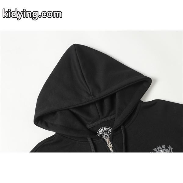 クロムハーツ コピー Chrome Hearts パーカー 数量限定! ホワイト × ブルー バックロゴ 高級感溢れる 2025秋冬コーデ-2