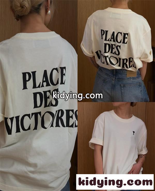 急上昇 AMI PARIS アミ パリス コピー バックロゴ ゆったり カジュアル 定番 半袖Tシャツ 2026新作-4