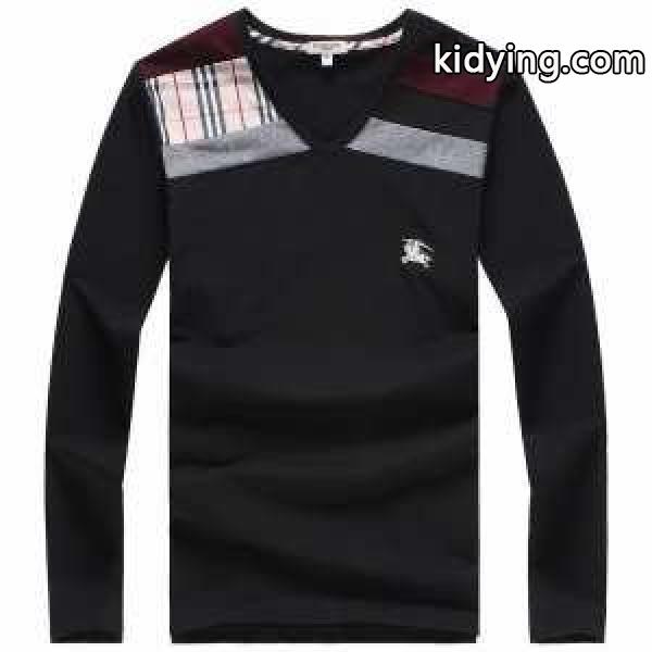 2014秋冬 個性派 BURBERRY バーバリー Vネック 長袖 Tシャツ_長袖Tシャツ_メンズファッション_スーパーコピーブランド激安通販 専門店-0