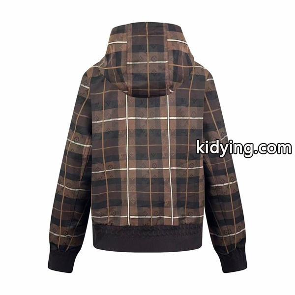チェック柄 期間限定 ブラウン ジップアップ LOUIS VUITTON ルイヴィトン 偽物 ジャケット-1