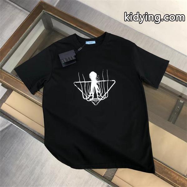 人気が爆発 春夏新作 PRADA プラダ ユニセックス 半袖Tシャツ 2色可選_プラダ レディース半袖Tシャツ_半袖Tシャツ メンズ_スーパーコピーブランド激安通販 専門店-0