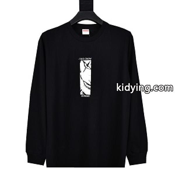 SUPREME tシャツ コピー 通販 Supreme 21FW The Crow カラス長袖Tシャツ シュプリーム カエル 通気性と吸汗性に優れ-0