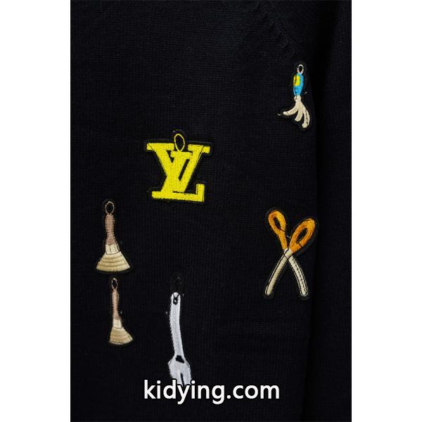LOUIS VUITTON ルイヴィトン コピー 2025秋冬話題 ブラック モード 個性派 クルーネックニット-3